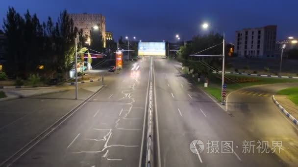 4 k hyperlapse 的夜间道路交通