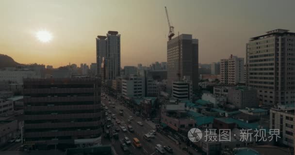 在晚上的韩国首都首尔市全景视频