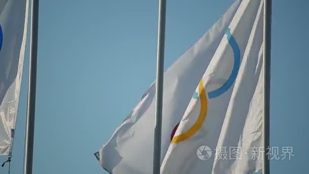 特写奥运标志是在里约奥运会的正式标志