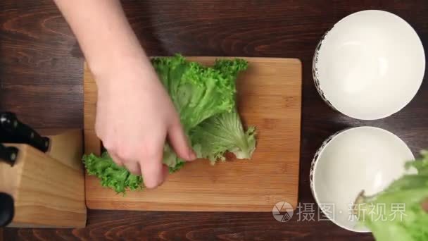 切割沙拉准备食物