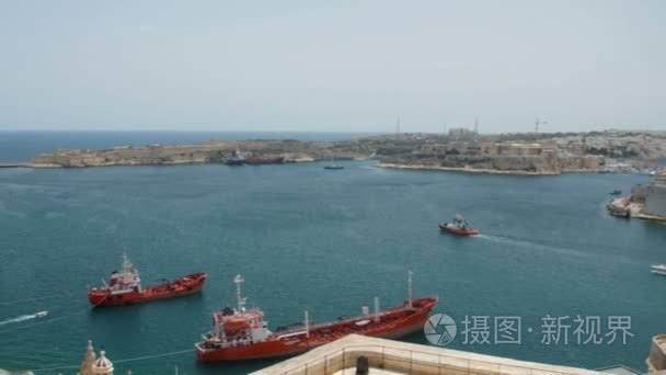 马耳他瓦莱塔7 月 1 日，从上部巴拉卡花园上博物馆森格莱阿 Birgu 和 Kalkara 2016View