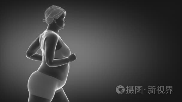 慢跑减肥的肥胖女人视频