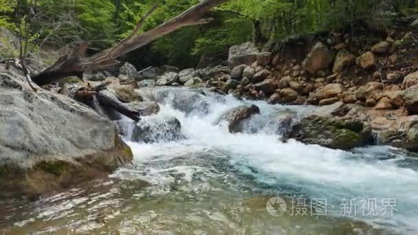 山区河流在克里米亚大峡谷视频