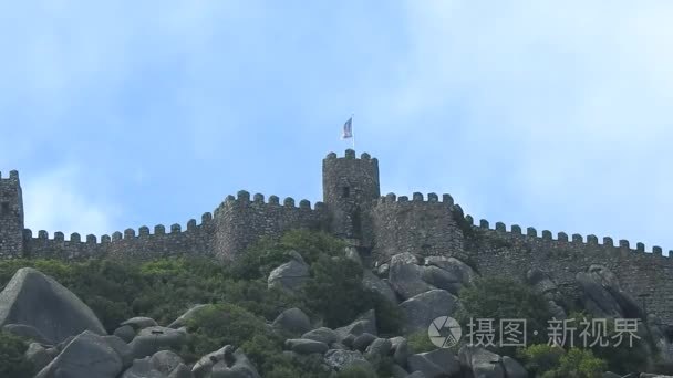 中世纪城堡的墙壁和塔视频