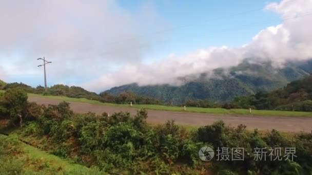 葡萄牙马德拉岛鸟瞰图山视频