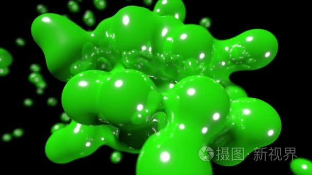 Blob 浮动抽象科技生物液体血液化学漆背景环 4 k