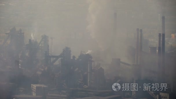 黑烟排放工业空气污染视频