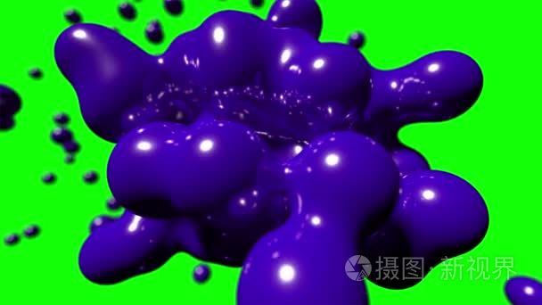 Blob 浮动抽象科技生物液体血液化学漆背景环 4 k