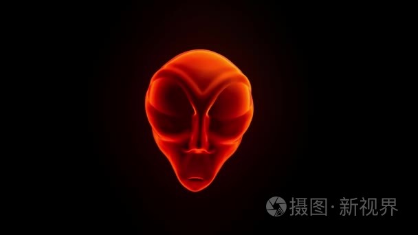 外星人的灰色头面对令人毛骨悚然的外星灰色火星生物 ufo 4 k短视频