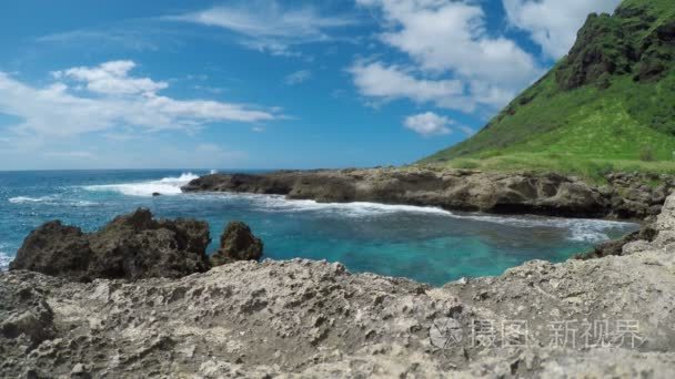 风景石夏威夷海上湾视频