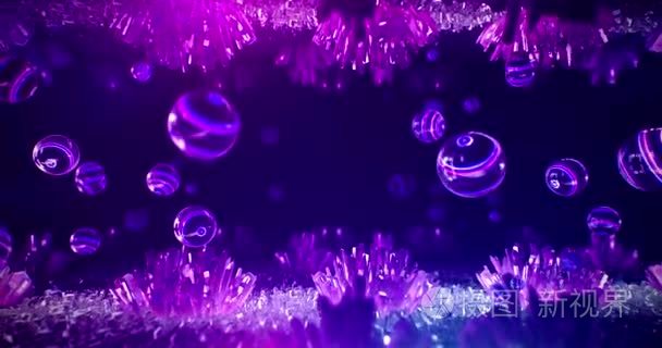 水晶霓虹灯洞穴音乐背景视频