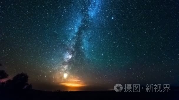 在无垠的沙漠夜晚的银河星系。4 k 游戏中时光倒流2016 年 9 月，阿拉木图和阿斯塔纳哈萨克斯坦视频