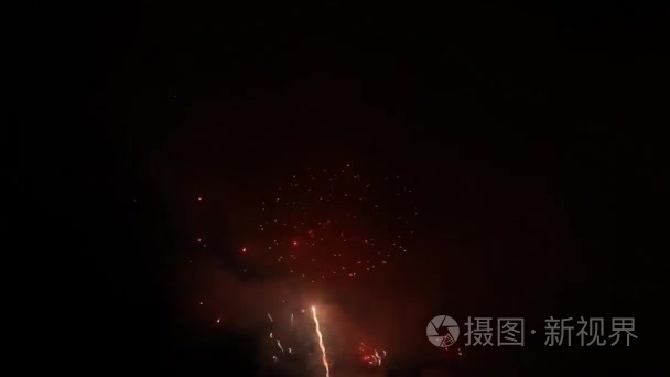 炫彩烟花在夜空中视频