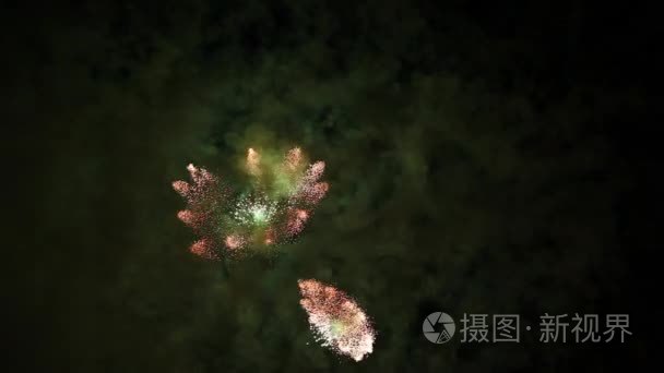 炫彩烟花在夜空中视频