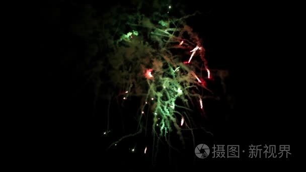 炫彩烟花在夜空中视频