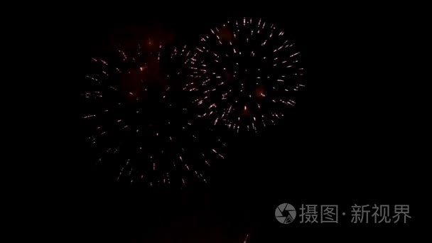 炫彩烟花在夜空中视频