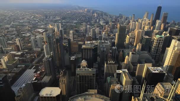 空中的芝加哥天际线视频
