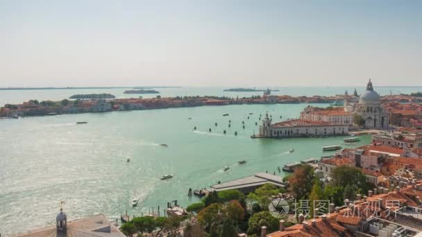 威尼斯全景地标的鸟瞰图视频