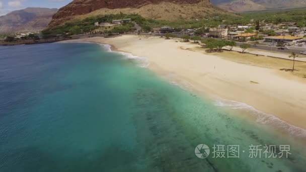 夏威夷瓦胡岛空中卖力海滩公园视频