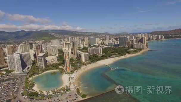 空中威基基海滩夏威夷退役视频