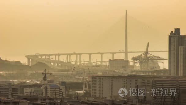 时间流逝的忙桥交通在香港