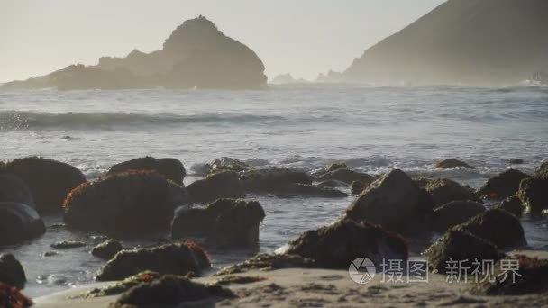 低角附近起的菲佛海滩观视频