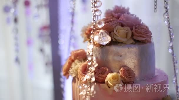 婚礼蛋糕装饰用花视频