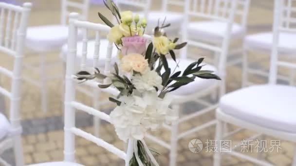 装饰结婚典礼的椅子视频
