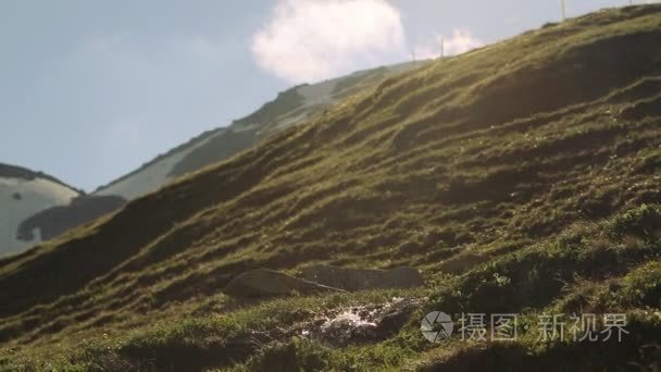 华丽的山峰密切联系的小瀑布视频