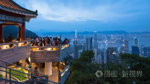 狮子的馆监视点在香港太平山顶视频