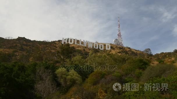 娱乐符号好莱坞标志的鸟瞰图视频