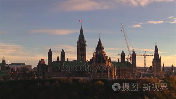 加拿大的首都渥太华黄昏视频