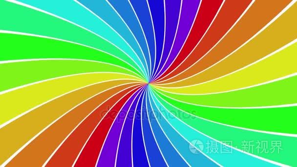 旋转彩虹螺旋射线爆背景视频