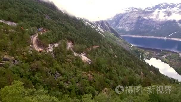 峡湾，山景观。挪威