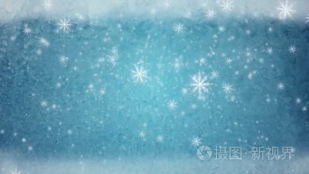 雪落冰背景蓝色