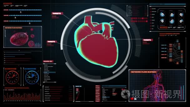 扫描的心。人体的心血管系统。医疗技术