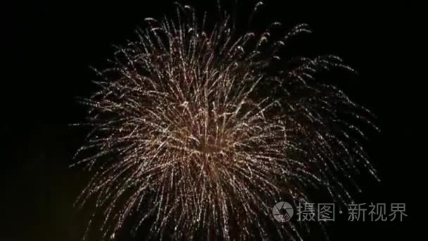 今年新年烟花在夜空上视频