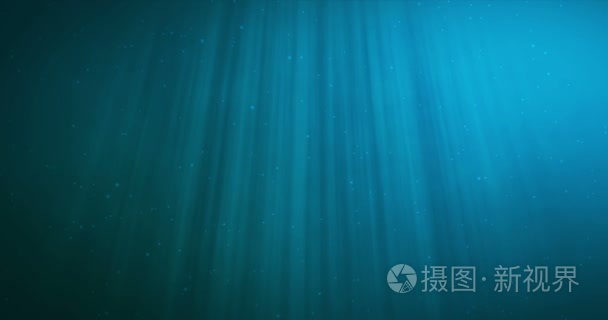 海浪从水下与浮游生物的高质量动画。光线照进来。大受欢迎海洋背景高清，高清 4 k