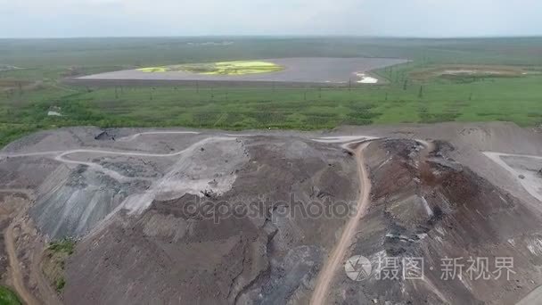 废钢厂和污水处理水水库视频