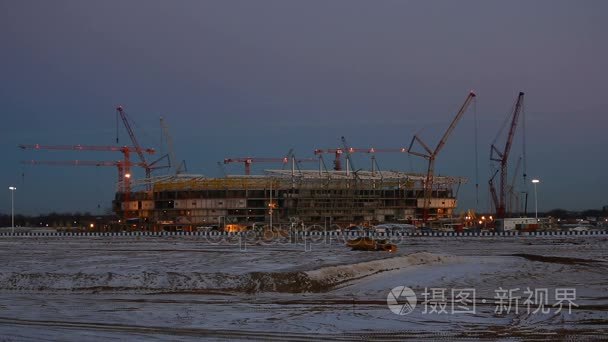 加里宁格勒的新体育场的建设视频