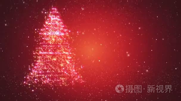 圣诞树的魔法粒子循环的背景视频
