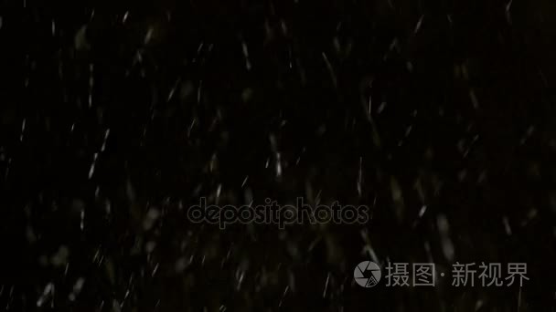 冬季降雪黑色背景视频