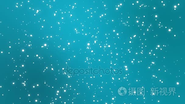 晚上天空闪亮星星上青色蓝色渐变背景短视频