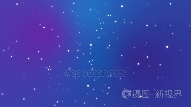 银河动画以及紫色蓝色渐变背景光的微粒流明星