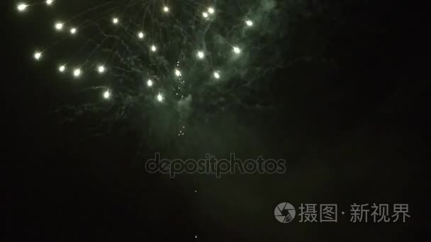 今年新年烟花在夜空上视频