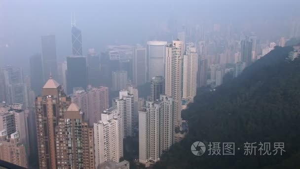 白天观香港与九龙从太平山顶视频