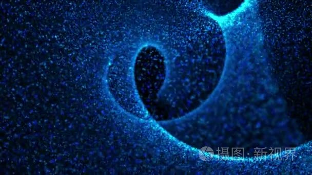 蓝色螺旋粒子视频