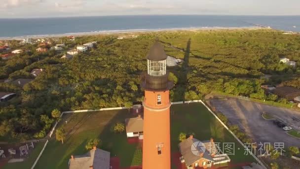 转过身的灯塔在佛罗里达州的的航拍视频视频