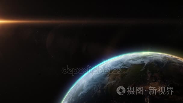 行星地球过程从太空看到视频