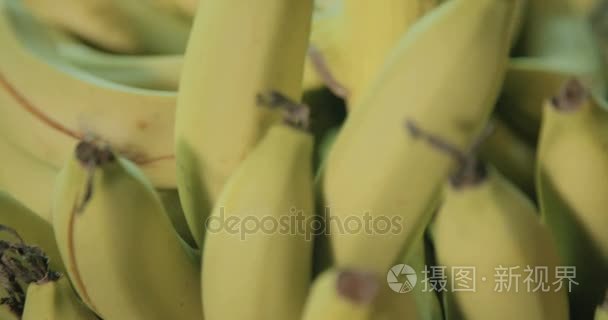 在包装过程中工人切割香蕉群集视频
